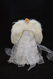 Samuel Alexander 30cm White & Silver Christmas Tree Top Fairy Angel House Decoration Ornament - thumbnail 6