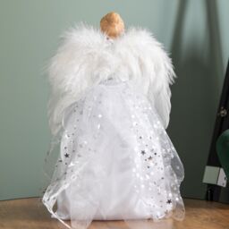 Samuel Alexander 30cm White & Silver Christmas Tree Top Fairy Angel House Decoration Ornament - thumbnail 7
