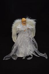 Samuel Alexander 30cm White & Silver Christmas Tree Top Fairy Angel House Decoration Ornament - thumbnail 3