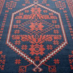 Kukoon Blue Red Low Pile Traditional Persian Velvet Texture Area Rug - Size: 240 cm x 330 cm - thumbnail 8