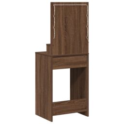 Berkfield Home Dressing Table with LED Lights - Brown Oak, 50x41x135 cm - Size: 50 x 41 x 135 cm - thumbnail 7