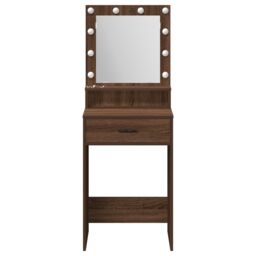 Berkfield Home Dressing Table with LED Lights - Brown Oak, 50x41x135 cm - Size: 50 x 41 x 135 cm - thumbnail 5