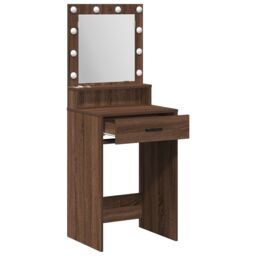 Berkfield Home Dressing Table with LED Lights - Brown Oak, 50x41x135 cm - Size: 50 x 41 x 135 cm - thumbnail 4