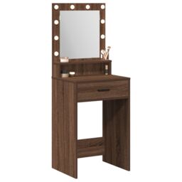 Berkfield Home Dressing Table with LED Lights - Brown Oak, 50x41x135 cm - Size: 50 x 41 x 135 cm - thumbnail 3