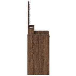 Berkfield Home Dressing Table with LED Lights - Brown Oak, 50x41x135 cm - Size: 50 x 41 x 135 cm - thumbnail 6
