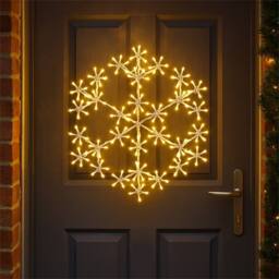 Xmas Haus 50cm 180Warm White LED Metal Snow Flake 3m lead Outdoor - thumbnail 1