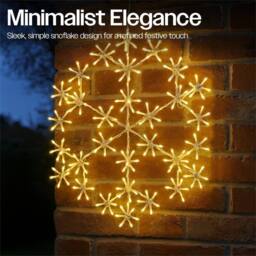 Xmas Haus 50cm 180Warm White LED Metal Snow Flake 3m lead Outdoor - thumbnail 5