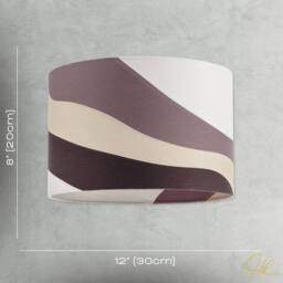 Happy Homewares Modern Linen Fabric Lamp Shade with Inner & Outer Wavy Design in Taupe - Size: 12 inches - thumbnail 7