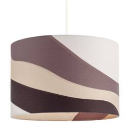 Happy Homewares Modern Linen Fabric Lamp Shade with Inner & Outer Wavy Design in Taupe - Size: 12 inches - thumbnail 2