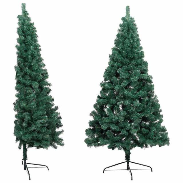 Berkfield Home Beautiful Artificial Half Pre-lit Christmas Tree with Ball Set Gr in Green - image 1