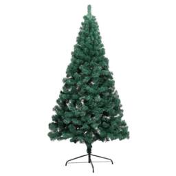 Berkfield Home Beautiful Artificial Half Pre-lit Christmas Tree with Ball Set Gr in Green - thumbnail 4