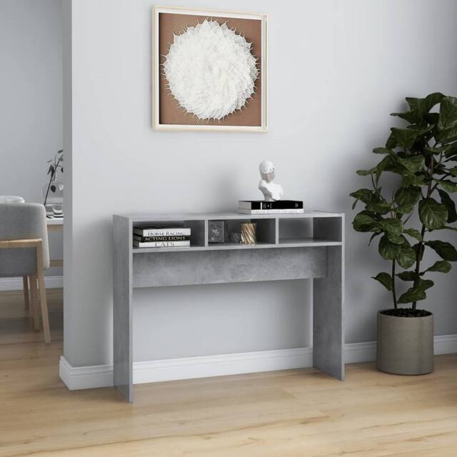 Berkfield Home Decorative Console Table Concrete Grey 105x30x80 cm Engineered Wood - Size: 105 x 30 x 80 cm - image 1