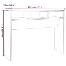 Berkfield Home Decorative Console Table Concrete Grey 105x30x80 cm Engineered Wood - Size: 105 x 30 x 80 cm - thumbnail 7