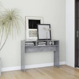 Berkfield Home Decorative Console Table Concrete Grey 105x30x80 cm Engineered Wood - Size: 105 x 30 x 80 cm - thumbnail 2