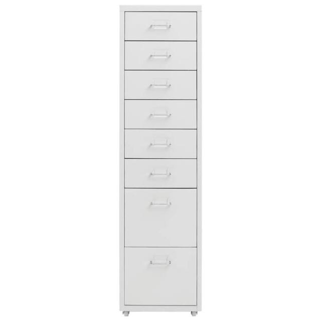 Berkfield Home Mobile File Cabinet Grey 28x41x109 cm Metal in White - Size: 28 x 41 x 109 cm - image 1