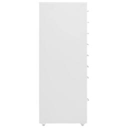Berkfield Home Mobile File Cabinet Grey 28x41x109 cm Metal in White - Size: 28 x 41 x 109 cm - thumbnail 3