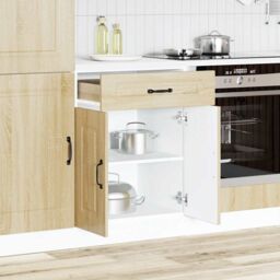 Berkfield Home Kitchen Base Cabinet Kalmar Sonoma Oak Engineered Wood in Brown - thumbnail 3