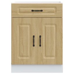 Berkfield Home Kitchen Base Cabinet Kalmar Sonoma Oak Engineered Wood in Brown - thumbnail 4