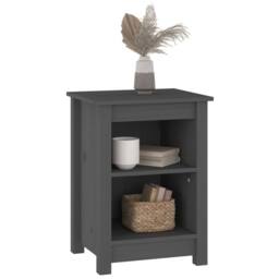 Berkfield Home Bedside Cabinets 2 pcs Grey 40x35x55 cm Solid Wood Pine - Size: 40 x 35 x 55 cm - thumbnail 6