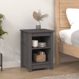 Berkfield Home Bedside Cabinets 2 pcs Grey 40x35x55 cm Solid Wood Pine - Size: 40 x 35 x 55 cm - thumbnail 8