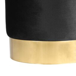 Harbour Housewares Velvet Round Pouffe Footrest Ottoman Stool - 29 x 36cm in Black - Size: 29 x 36 cm - thumbnail 5