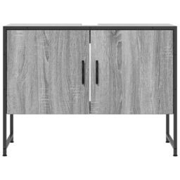 Berkfield Home Bathroom Sink Cabinet Grey Sonoma 80x33x60 cm Engineered Wood - Size: 80 x 33 x 60 cm - thumbnail 5