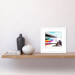 Artery8 Moto GP Isle Of Man TT Superbike Motorbike Motorcycle Vibrant Modern Abstract Watercolour Painting Square Wooden Framed Wall Art Print - thumbnail 2