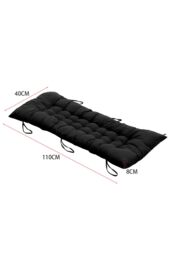 Living and Home 40x110cm Black Garden Beach Cushion Sun Lounger Cushion with Straps for Recliners, Beach & Office Chairs - Size: 40x110 cm - thumbnail 5