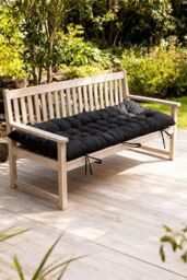 Living and Home 40x110cm Black Garden Beach Cushion Sun Lounger Cushion with Straps for Recliners, Beach & Office Chairs - Size: 40x110 cm - thumbnail 2