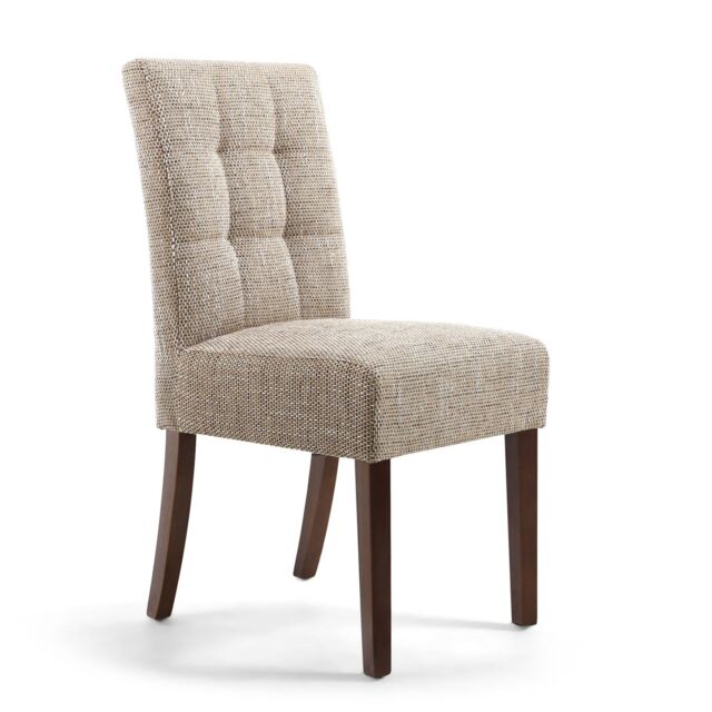 Shankar Moseley Waffle Tweed Oatmeal in Walnut Legs in Beige