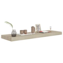 Berkfield Home Floating Wall Shelf Oak 80x23.5x3.8 cm MDF in Brown - thumbnail 3