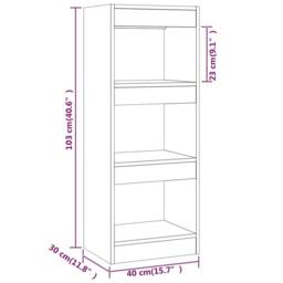 Berkfield Home Classic Book Cabinet/Room Divider Concrete Grey 40x30x103 cm Engi - Size: 40 x 30 x 103 cm - thumbnail 7