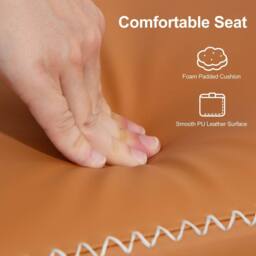 Wyld Haus Elbani Orange Faux Leather Shoe Storage Bench with Cushioned Seat - thumbnail 6