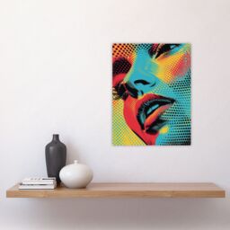 "Artery8 Wall Art Print Woman Face Close Up Polka Dot Pop Art Portrait Poster - Size: W24"" x H32""" - thumbnail 4