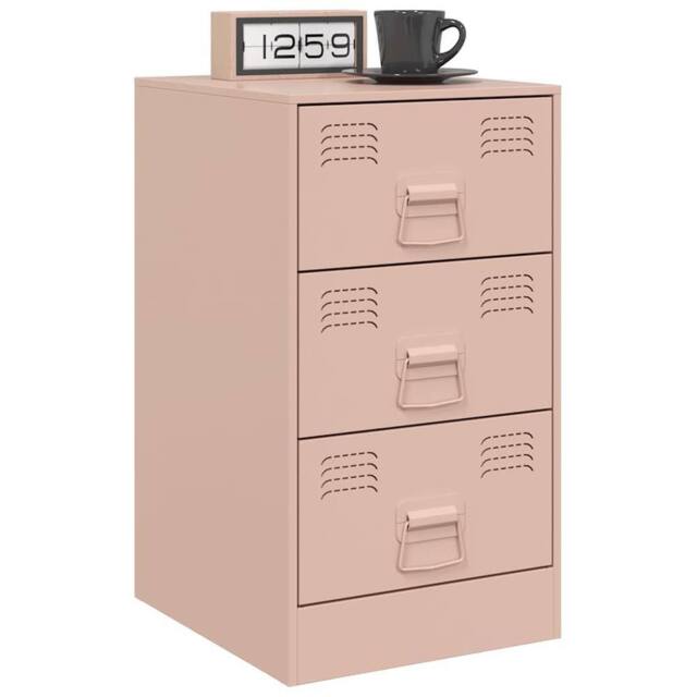 Berkfield Home Stylish Bedside Cabinets 2 pcs Pink 34.5x39x62 cm Steel - image 1