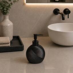 Showerdrape Ripple Textured Liquid Soap Dispenser in Black - thumbnail 4