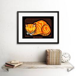 "Artery8 Ginger Tom Cat Julie De Graag 1917 Home Decor 12x16"" Framed Art Print in Orange - Size: W12"" x H16""" - thumbnail 2