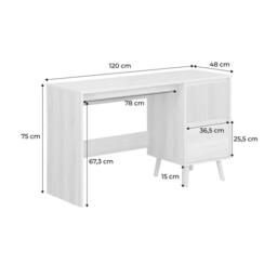 sweeek Scandinavian desk wood decor 2 drawers in Beige - thumbnail 5