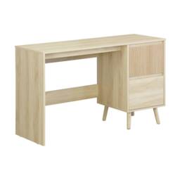 sweeek Scandinavian desk wood decor 2 drawers in Beige - thumbnail 2