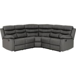 Seconique Roma Corner Recliner Sofa Grey Faux Leather - thumbnail 5