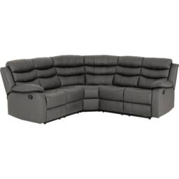 Seconique Roma Corner Recliner Sofa Grey Faux Leather - thumbnail 2