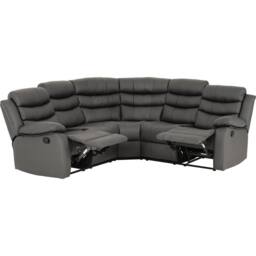 Seconique Roma Corner Recliner Sofa Grey Faux Leather - thumbnail 3