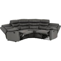 Seconique Roma Corner Recliner Sofa Grey Faux Leather - thumbnail 4