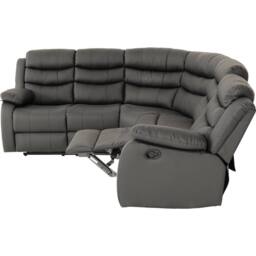 Seconique Roma Corner Recliner Sofa Grey Faux Leather - thumbnail 7