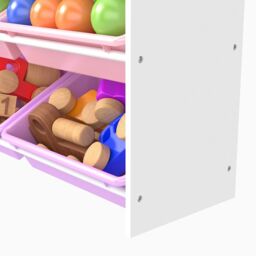 Xample Kids Toy Storage Rack Unit 16 Boxes Removable Bins Freestanding Toy Organizer in White - thumbnail 4
