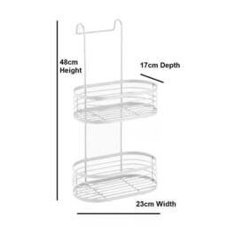 EONLION 2 Tier White Shower Caddy Bathroom Shelf - thumbnail 2