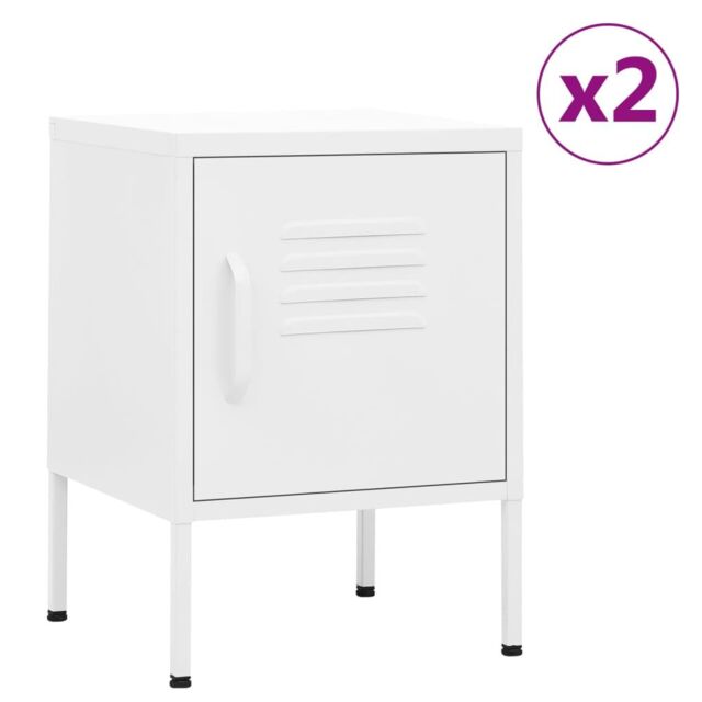 Berkfield Home Nightstands 2 pcs White 35x35x51 cm Steel - Size: 35 x 35 x 51 cm - image 1