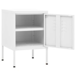 Berkfield Home Nightstands 2 pcs White 35x35x51 cm Steel - Size: 35 x 35 x 51 cm - thumbnail 6