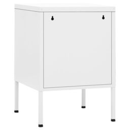 Berkfield Home Nightstands 2 pcs White 35x35x51 cm Steel - Size: 35 x 35 x 51 cm - thumbnail 5