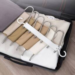 Living and Home Non-Slip 6 Tier Stainless Steel Pant Hangers Set in Silver - thumbnail 3